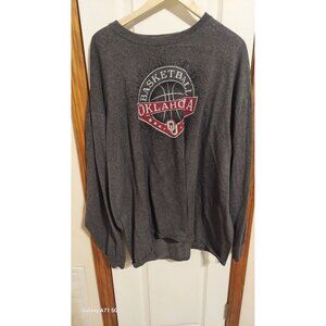 Oklahoma Sooners Basketball Long Sleeve Top Heather Gray Sz 3xl T NCAA Athletic